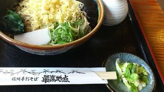 最高の眺めの中で新蕎麦を頂きました