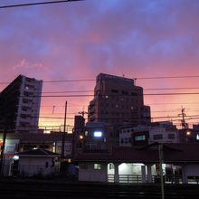 東淀川駅の夕焼け