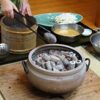 男鹿名物磯焼き料理の実演