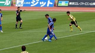 甲府中銀スタジアムのヴァンフォーレ甲府VS京都サンガF.C.戦