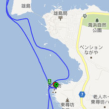 遊覧船は３０分で5km位をまわります。