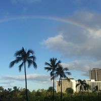 シティービューです。ラナイが広くてある朝、レインボーが。