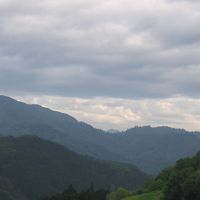 部屋から木曽の山々を遠望