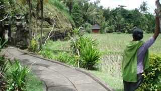 水田のど真ん中に有る古代神話のレリーフ