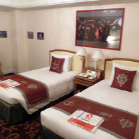 ベットの上はタオルです