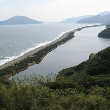 上甑町北西端の“田ノ尻展望所”から望む長目の浜全景