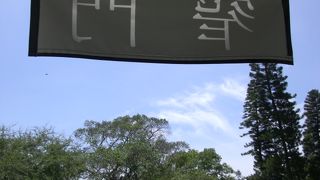 入り口が珍しい、素敵なカフェ