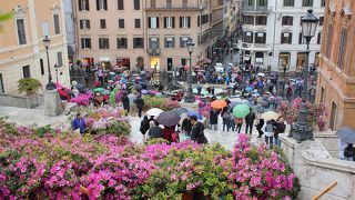 傘の花咲くスペイン広場