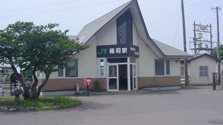 きれいな山小屋風駅舎