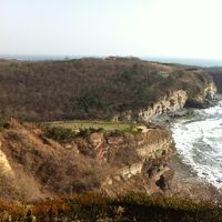 金石灘ゴルフ場のショートホール　ティーグランドからの眺め。