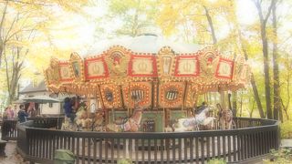 メルヘンな気分になれるカフェ。　メリーゴーラウンドは飾りじゃなくて本当に乗れます!