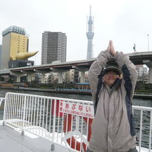 船の屋上は、景色が最高ですよ！