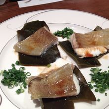 白身魚の昆布蒸し