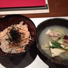鮭ご飯と博多水炊き