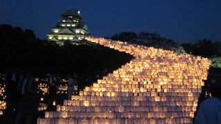 大阪城　城灯かりの景