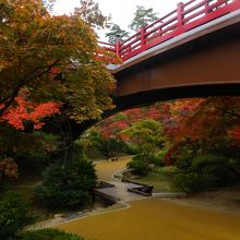 観月橋と紅葉風景