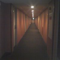 廊下、やや狭い