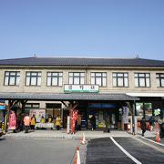 ヨーロッパの建築様式を取り入れ、石積みを思わせる重厚なおもむきのある駅舎