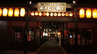 夜は、赤ちょうちんの「湯けむり横丁」もやってます