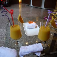 凄く美味しいマンゴージュースのウェルカムドリンク