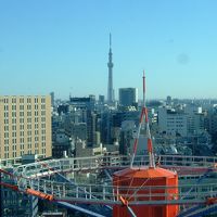 エレベーターから　青空の中に東京スカイツリー
