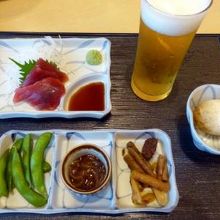 生ビールセット ￥１，０００− 