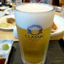 生ビール（中） ￥５６０− 