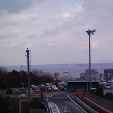 ２階のレストランからの眺め、琵琶湖が！