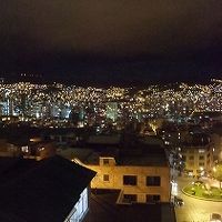 ホテル屋上から見たラパスの夜景