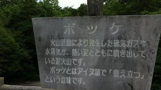 湖のそばにある火山