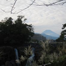 滝と富士山