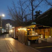 ラーメン屋さんとかおでん屋さんとか屋台の集まる有名な地区