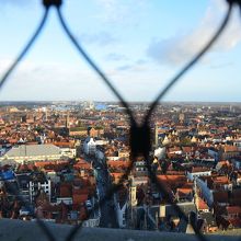 ブルージュの町並みのパノラマ