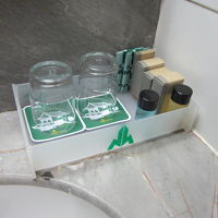 アメニティ。歯磨きセットがないので注意！石鹸置きもないの〜