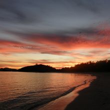 阿波連ビーチからの夕焼け