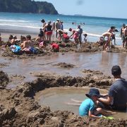 ビーチの温泉