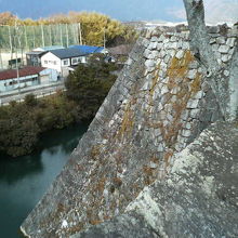 柵がなくむき出しでスリル満点の石垣です。