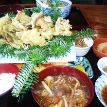 きのこ天麩羅定食