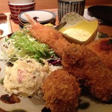 カキフライ、エビフライ、クリームコロッケ