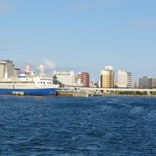 青函連絡船と函館駅付近