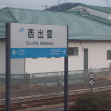 ホームから見た駅舎の様子