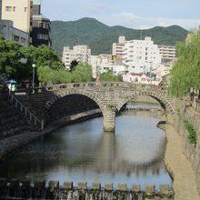 中島川公園のすぐそばの眼鏡橋