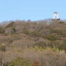 山のふもとからみた展望台