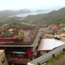 その御茶屋の屋上から見た海を臨む景色