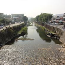 華虹門楼閣からみた水原川