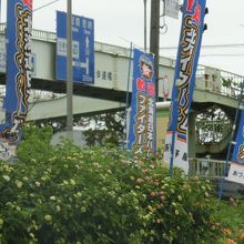 街の至る所にのぼり