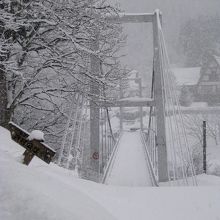吊橋の菅沼橋。