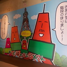 階段入口のテレビ父さん