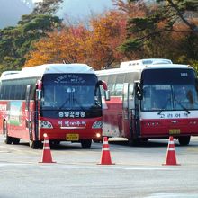 京釜高速、忠清道沃川郡錦江SAでトイレ休憩中の高速バス。