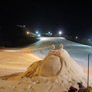 小樽の美しい夜景を真正面に見て滑り降りるという、素晴らしい設定